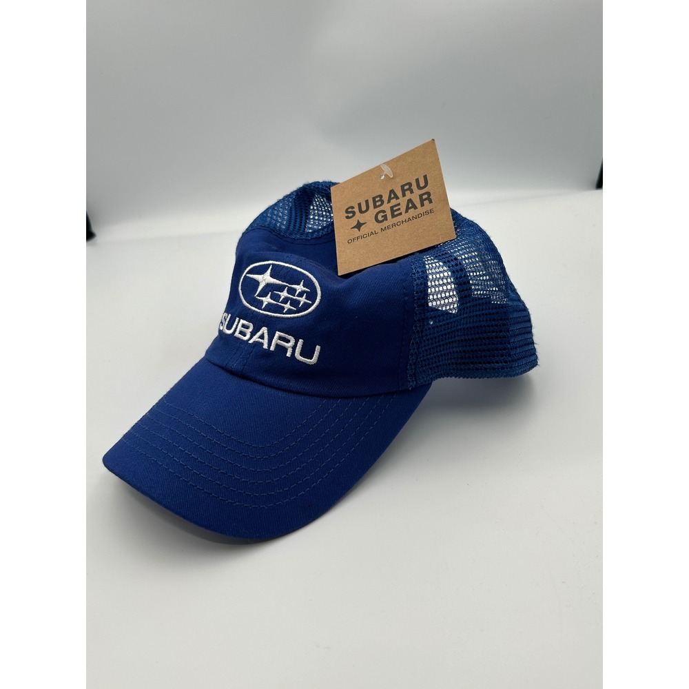 Subaru Gear Royal Blue Trucker Hat Mesh Snapback Cap Official Merchandise NEW